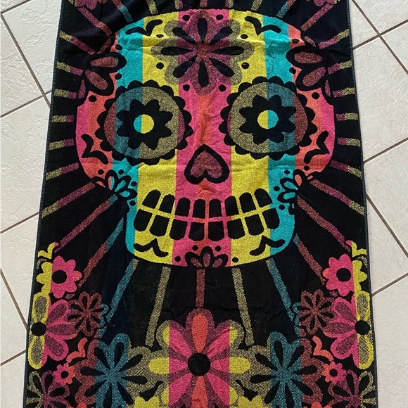 Celebrate Summer Together Other - Celebrate Summer Together MultiColor Sugar Skull 60”x32” 100% Beach Towel